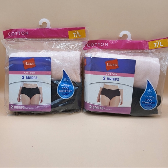 Hanes Other - (2) Hanes Cotton Briefs 2 PACK (Size Large / 7) Women's BRAND NEW